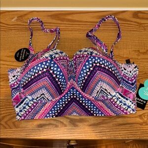 Torrid Multicolor Geometric Bikini Top